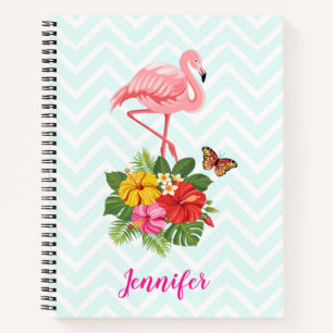 Carnet Flamant rose rose & Hibiscus Tropical Fancy