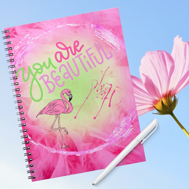 Carnet Flamant rose Rose Vous Êtes Beau Inspirationnel (Créateur téléchargé)