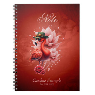 Carnet Flamant rose Steampunk - Imaginaire Digital Artwor