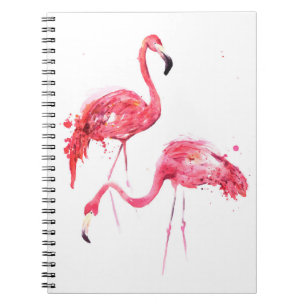 Carnet Flamants aquarelles