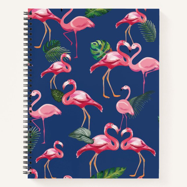 Carnet Flamants roses Love Motif 2 (Devant)