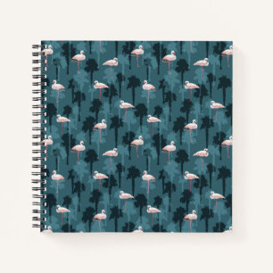 Carnet Flamants roses Pastel En Turquoise