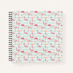 Carnet Flamants roses Rétro Sur Bandes De Monnaie
