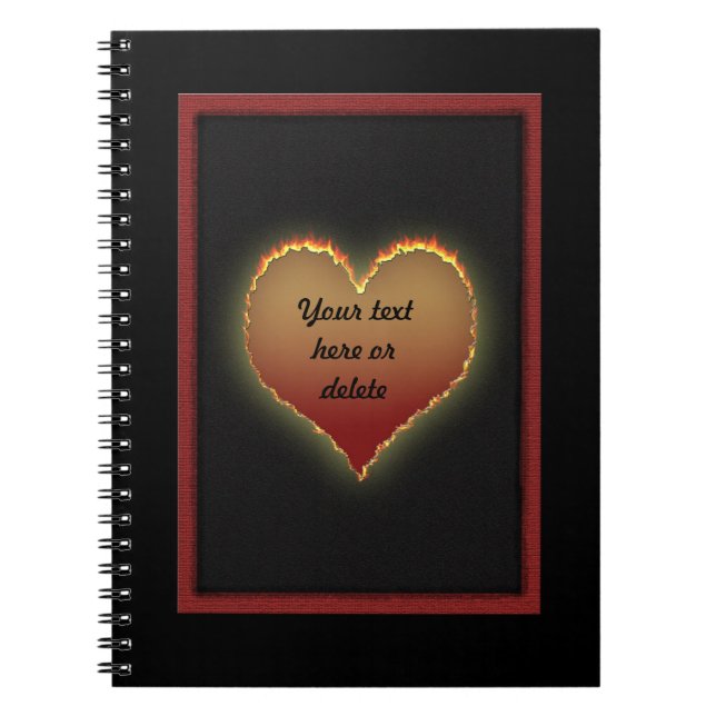 Carnet flamboyant de coeur de Customizeable (Devant)