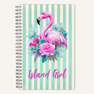 Carnet Flamingo Rose Tropical Vintage Personnalisé 