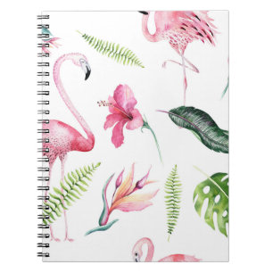 Carnet Flamingo Tropiques Eté Île Chic Hibiscus Rose