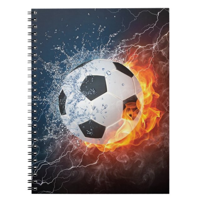 Carnet Flamme Football/Balle de Football Jeu d'oreiller (Devant)