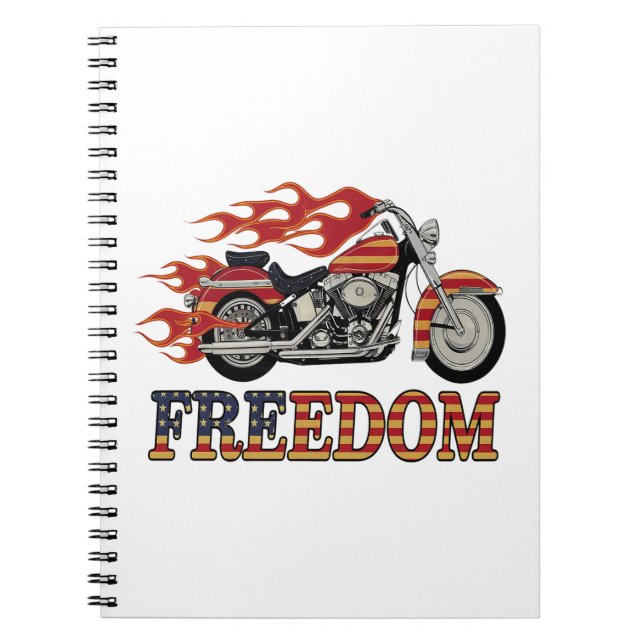 Carnet Flammes de moto Liberté (Devant)