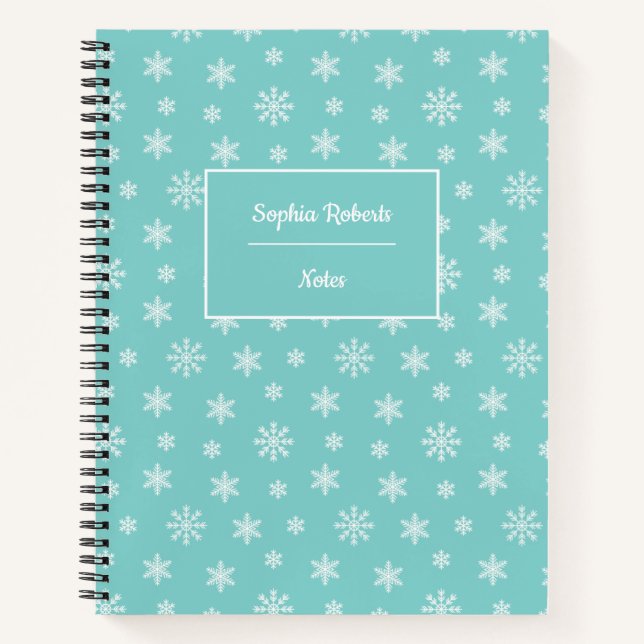 Carnet Flammes de neige à thème hivernal motif moderne tu (Devant)