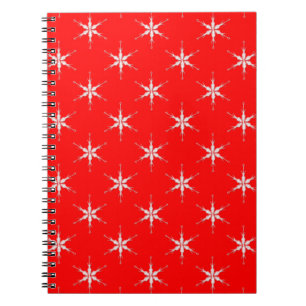 Carnet Flammes De Neige En Verre Sur Arrière - plan Rouge