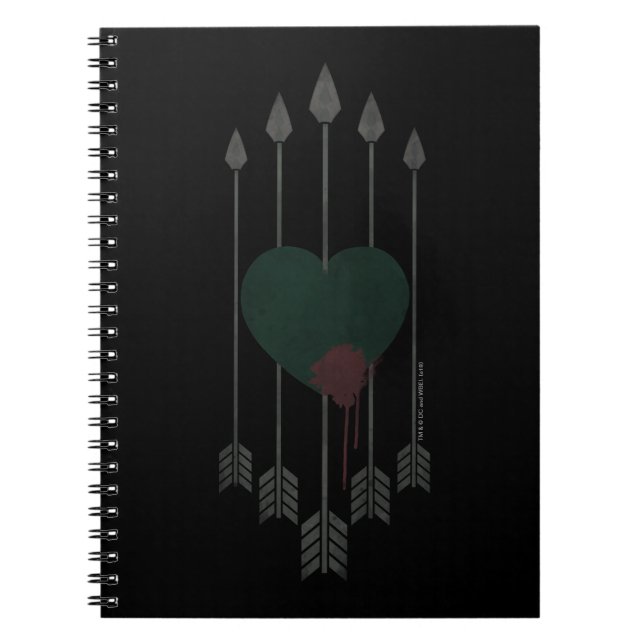 Carnet Flèche | Flèches percutées dans le coeur (Devant)