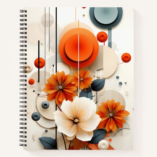 Carnet Fleur abstrait géométrique (Devant)