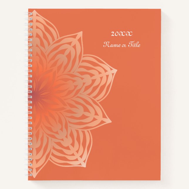 Carnet Fleur Abstraite en Pêche (Devant)