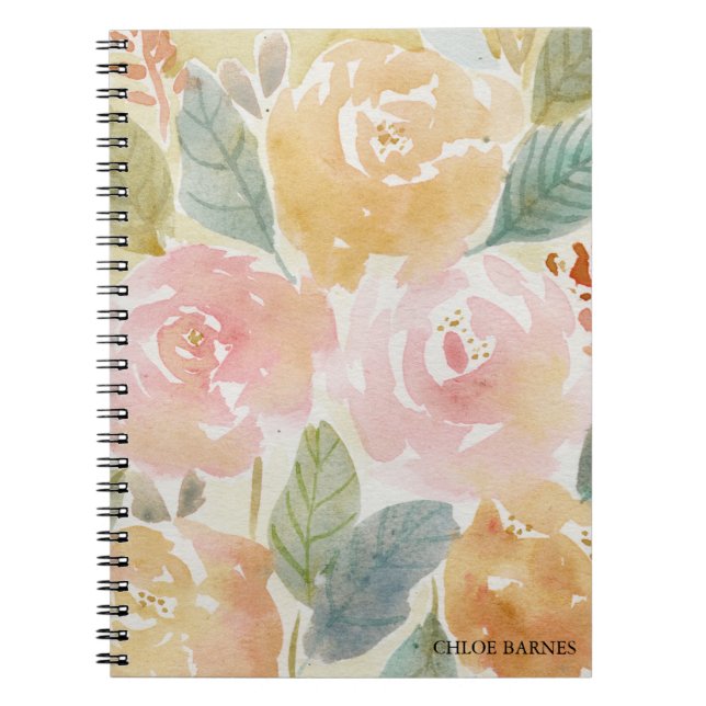 Carnet Fleur aquarelle (Devant)