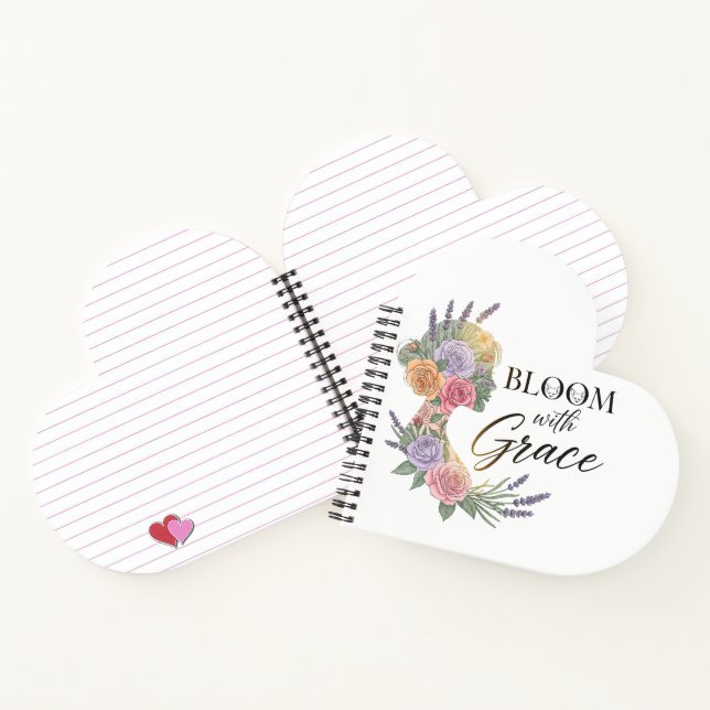 Carnet Fleur avec Grace Elegant Floral Femme Silhouette (Intérieur)