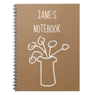 Carnet Fleur blanche art moderne simple contour