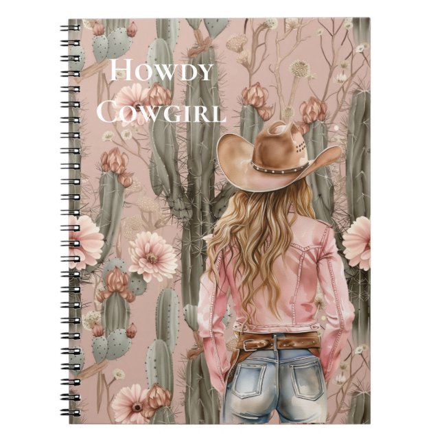 Carnet Fleur cactus rose cactus blond occidental (Devant)