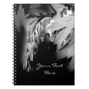 Carnet Fleur Coeur Saignant Noir Et Blanc