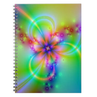 Fleur colorée avec des rubans