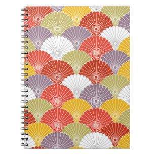Carnet Fleur colorée japonaise Vague vintage Pat sans joi