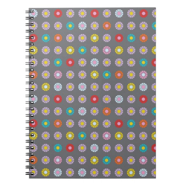 Carnet Fleur colorée rétro (Devant)