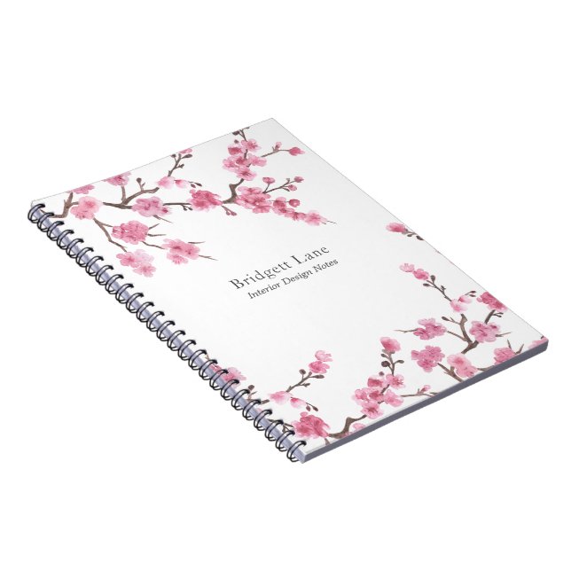 Carnet Fleur de cerisier | Nom + titre (Côté Droit)