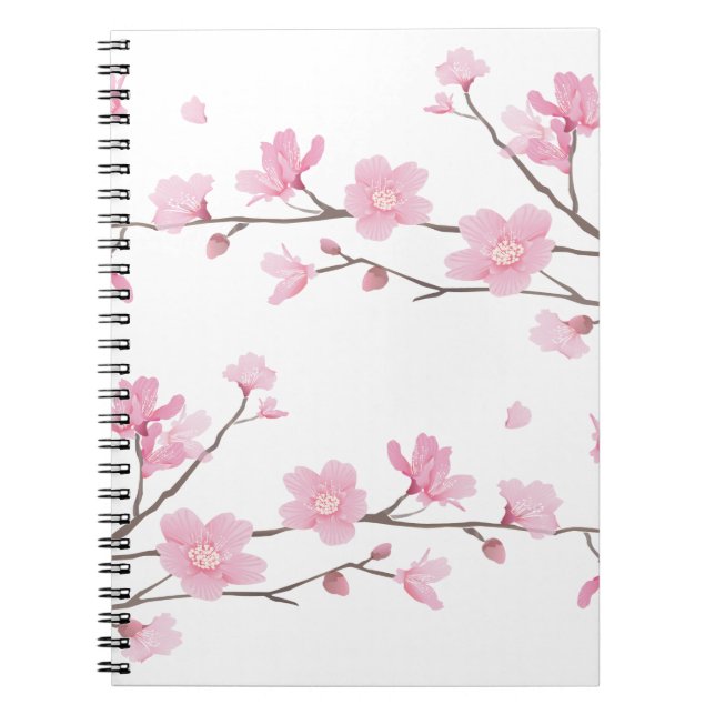 Carnet Fleur de cerisiers - Arrière - plan transparent (Devant)