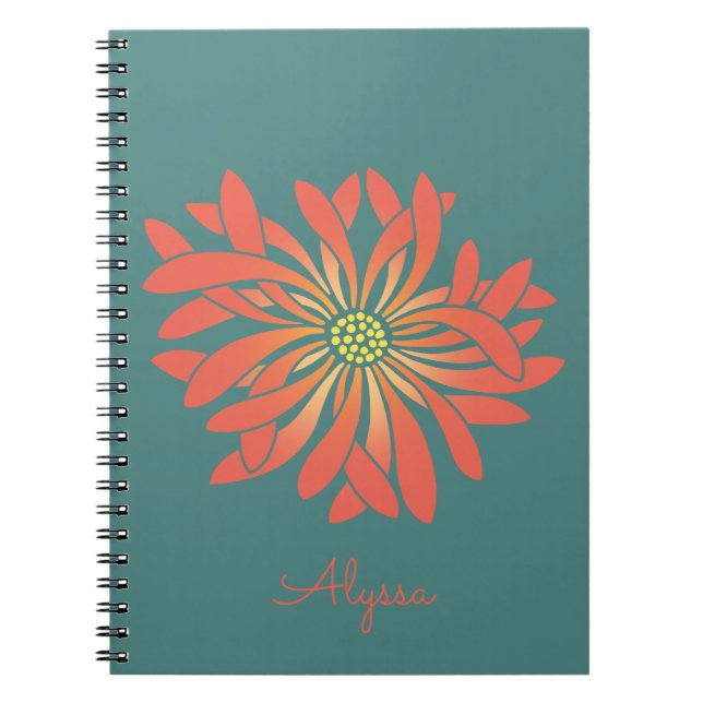 Carnet Fleur de corail non tamisée personnalisée (Devant)