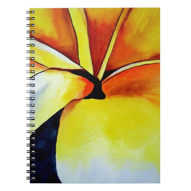 Carnet Fleur de frangipanier tropicale, art abstrait à l' (Devant)