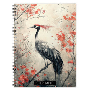 Carnet Fleur de Grue Cramoisi Lavis d'Encre (2)