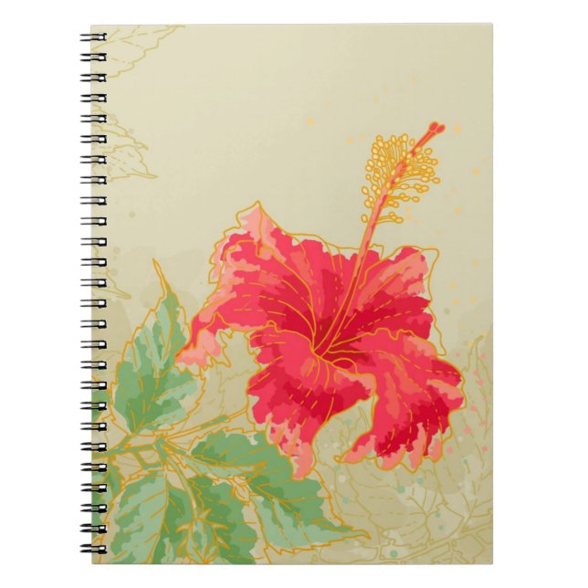 Carnet Fleur de ketmie sur l'arrière - plan modifié la (Devant)