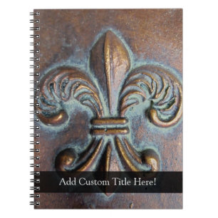 Carnet Fleur de Lis à l'aspect vieillot