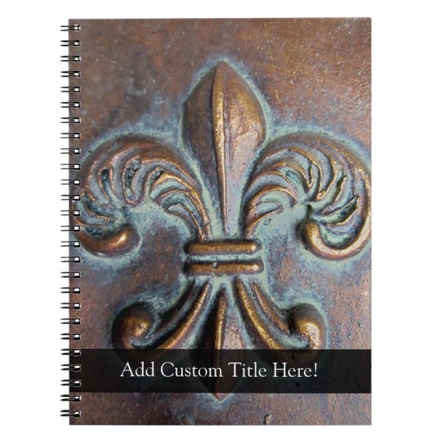 Carnet Fleur de Lis à l'aspect vieillot (Devant)