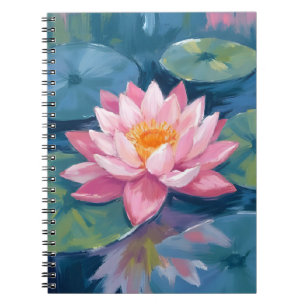 Carnet Fleur de Lotus Plateau de Nénuphar Aquarelle