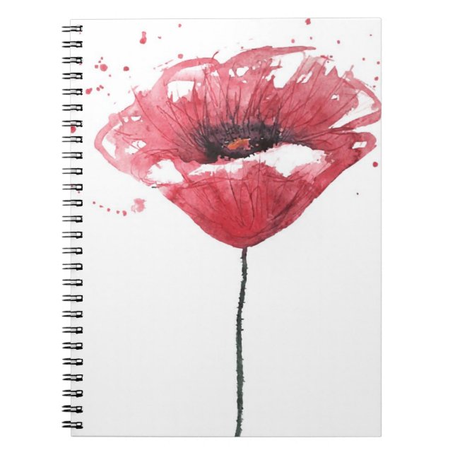 Carnet Fleur de pavot, aquarelle (Devant)