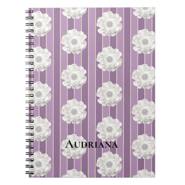 Carnet Fleur de perles blanches (Devant)