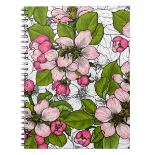 Carnet Fleur de pomme sur blanc