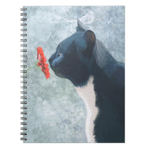 Carnet Fleur de reniflement de chat noir