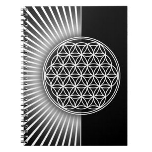 Carnet Fleur de Vie / Blume des Lebens - blanc plat