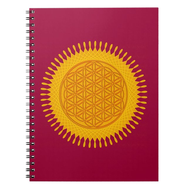 Carnet Fleur de vie - jaune ensoleillé (Devant)
