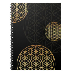 Carnet Fleur de vie or