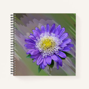 Carnet fleur de violet bleu