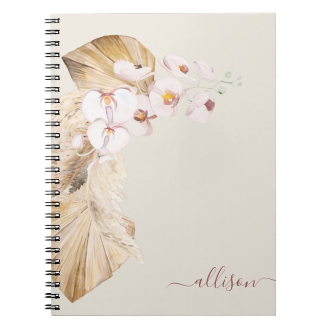 Carnet Fleur d'herbe Boho Pampas (Devant)