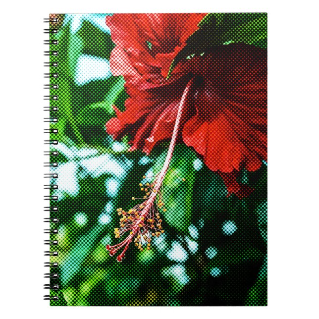 Carnet Fleur d'Hibiscus rouge (Devant)