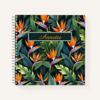 Carnet Fleur d'oiseau de Paradis Motif Personnalisé