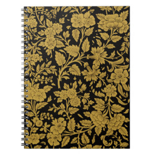 Carnet Fleur d'or antique Motif noir de laque indienne