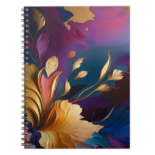 Carnet Fleur dorée – Composition florale abstraite
