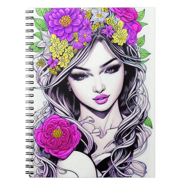 Carnet Fleur fille (Devant)