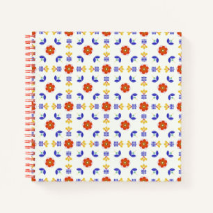 Carnet Fleur folk Art Neon Motif géométrique