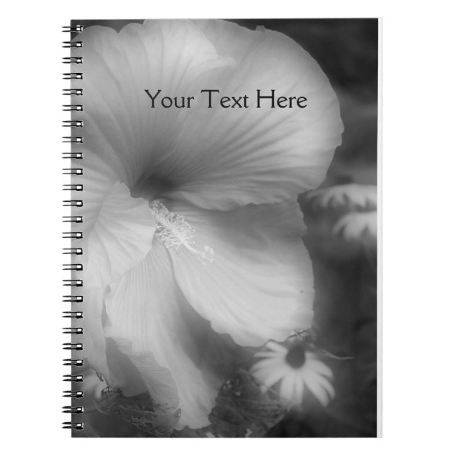 Carnet Fleur Hibiscus Noir Et Blanc (Devant)